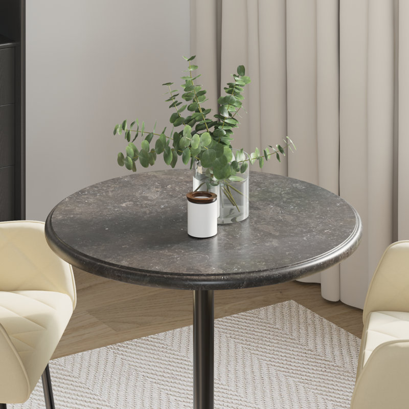 Table basse Edmanda, Noir, 23,6 po de diamètre