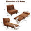 Canapé-lit pliable en velours côtelé 3 en 1, canapé-lit pliable et réglable (caramel)-1592523016