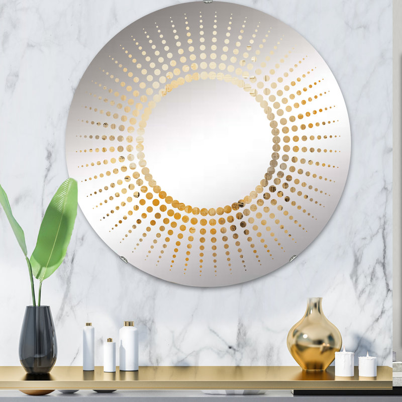 Starburst Decorative Mirror , 31,4 po x 31,4 po, Mirage du désert orange doré Spirale I