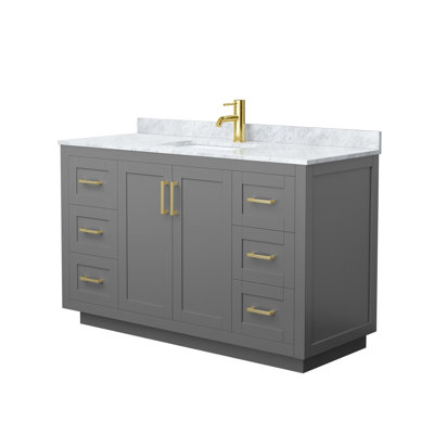 Ensemble de meuble-lavabo simple 54 po avec plateau en marbre Miranda
