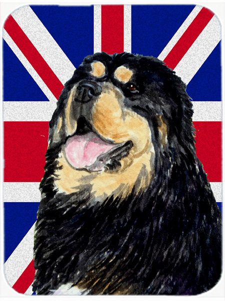 Épagneul tibétain en verre à drapeau anglais britannique caroline Union Jack