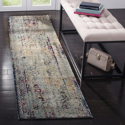 Tapis ivoire / turquoise Christa