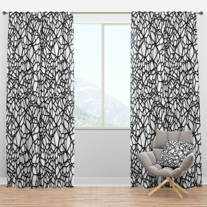 Panneau de rideau simple semi-diaphane avec passe-tringle Mosaic, l 52 po x L 120 po