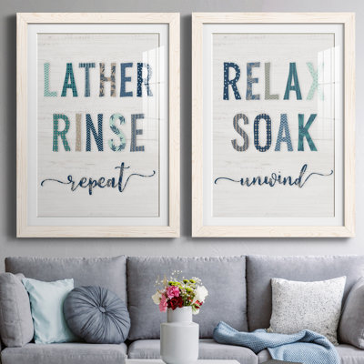 Lather Rinse Répétition - ensemble d'art textuel 2 pièces