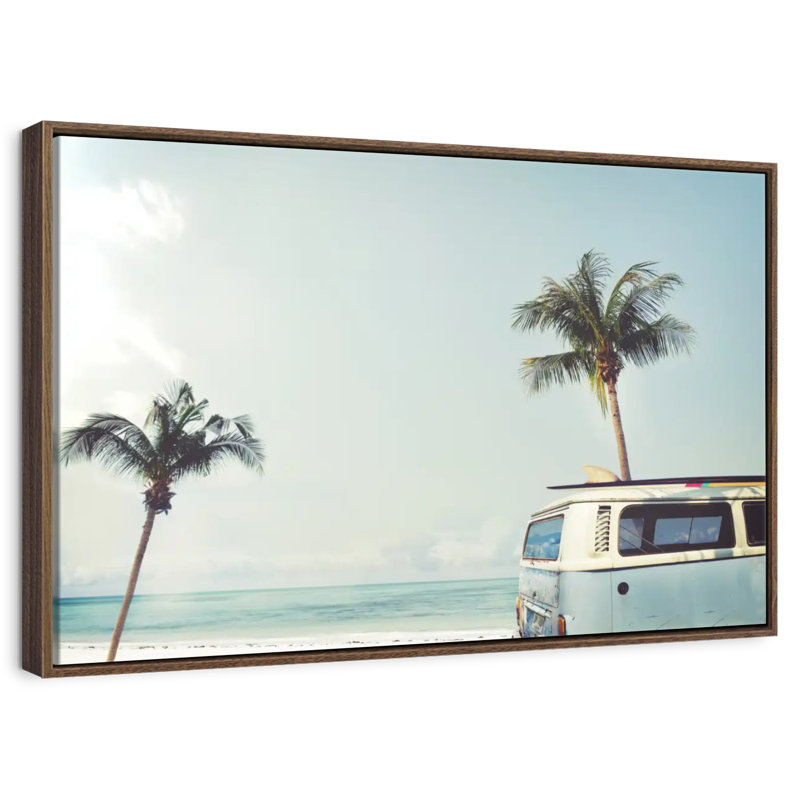 Retro Surf Van, Cadre flottant noyer, 31 po x 21 po