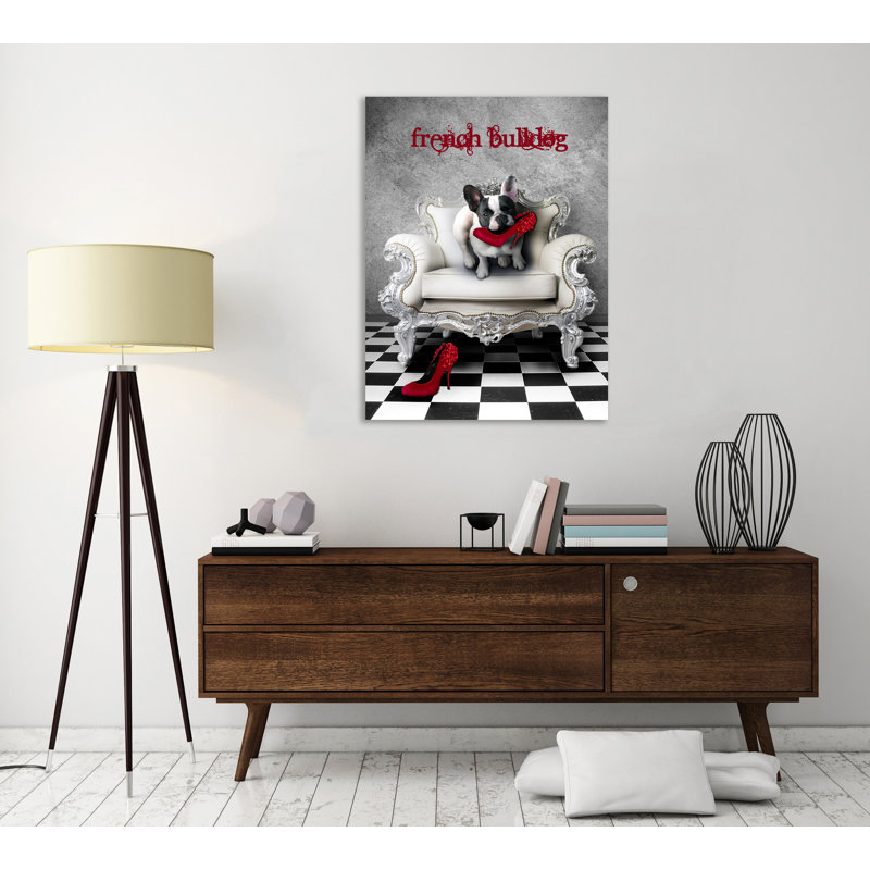 "French Princess Bulldog", toile tendue par Babette, H 20 po x l 15 po x P 1,5 po