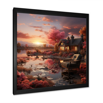 Cottage Sunset Sanctuary 2 - Landscape Canvas Wall Art