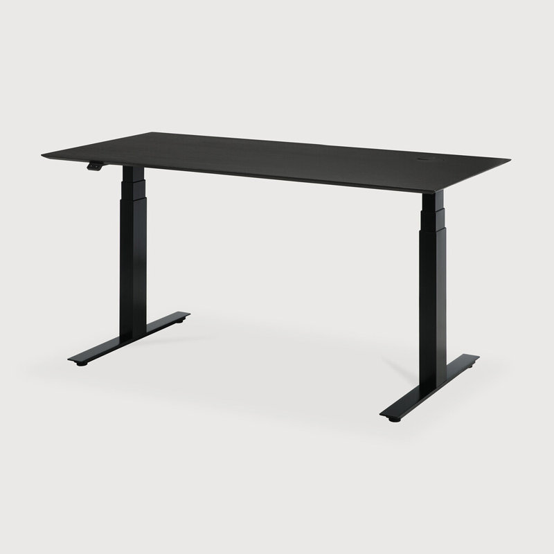 Bok Standing Desk, 25" H x 63" W x 31.5" D, Oak Black/Black