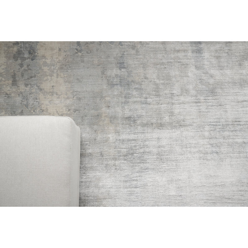 Koda Handmade Synthetic Silver/Blue/Brown Area Rug, Rectangle 8' x 10'
