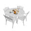 Ensemble de salle à manger 7 pièces pour 6 personnes, table de patio et chaises en aluminium bronze, table ronde de 48 po avec trou pour parasol-707780702-706861554