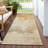 Machine Washable Indoor/Outdoor Xhevrie Gold Rug-536212255