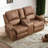 75.2" Faux Leather Power Reclining Loveseat With Nailhead Trim, Center Console, USB & Type-C Ports-1429882891