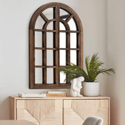 Miroir mural en bois