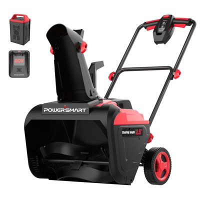 Powersmart 80V 21-Inch Cordless Snow Blower, Single Stage, 6Ah Battery, 180° Adjustable Chute, Lightweight Design