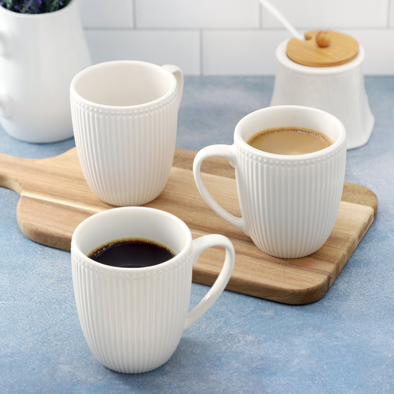  Ensemble de 6 tasses rondes en grès de 12 onces Gretel