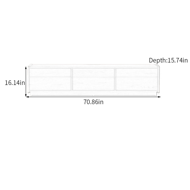 Meuble télé Minimalist Retro, 16.14"H x 70.86"L x 15.74"W