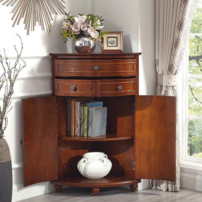 Mid-Century Modern Walnut Solid Wood Accent Cabinet