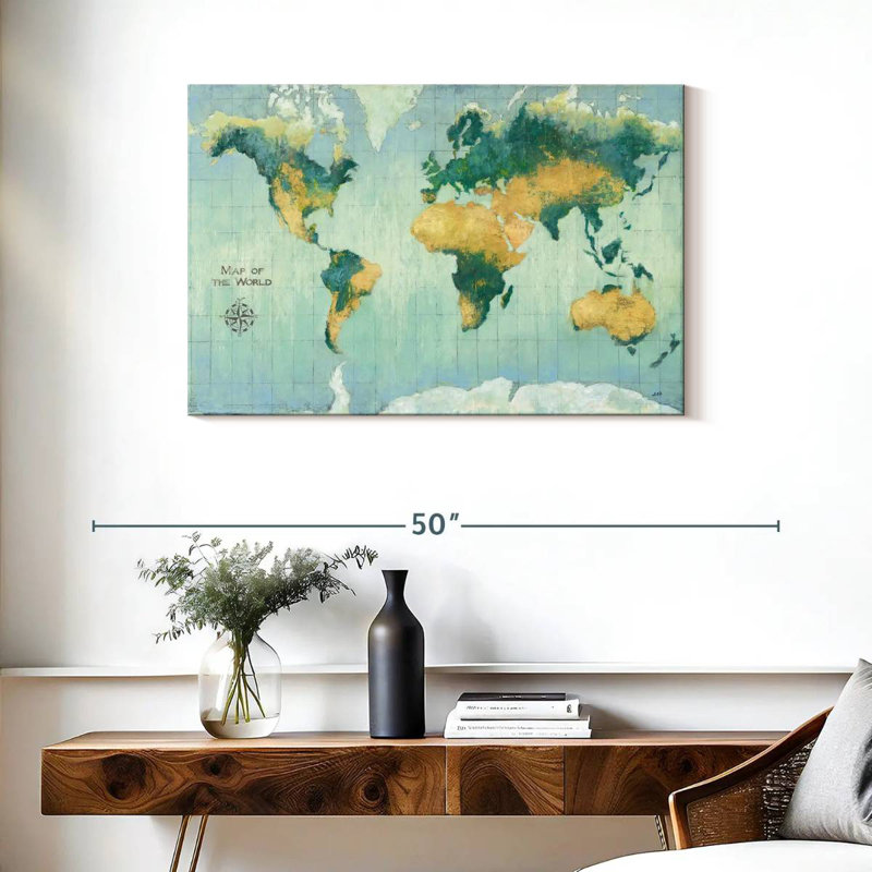 Aliaz Earth Map, 24" H x 36" W