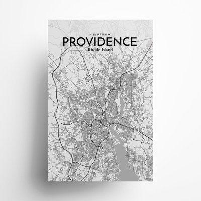 Providence, carte de la ville, impression
