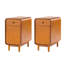 Elmaz MCM Solid Wood 1-Drawer And Legs End Table With Backside Magazine Rack Set of 2-2056946807