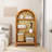 4-Tier Arched Top Freestanding Shelf, Asymmetrical Open Storage Cabinet , Wood Display Shelf For Entryway, Living Room, Bedroom, Hallway