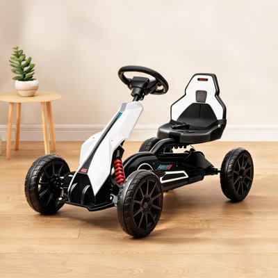 Poussette réglable avec jouets pour bébé en blanc et noir de 39,2 po x 22,8 po x 23 po avec supports 66 lb