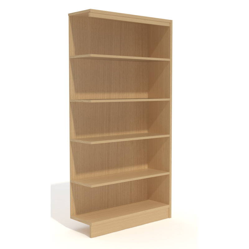 Zaeya Bookcase, Natural Oak, (5 Shelves) 72" H x 36" W x 12" D