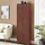 Grande armoire de rangement avec 8 portes et 4 tablettes, armoire de rangement murale pour salon, cuisine, bureau, chambre à coucher, salle de bain, noyer