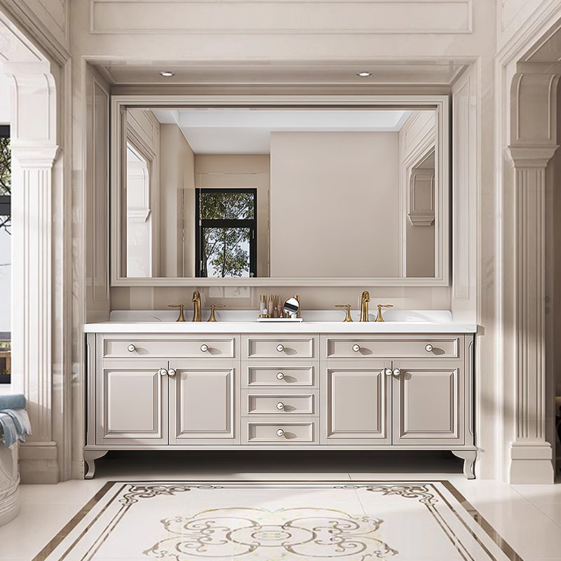 American-style villa luxury bathroom Vanity, 71", Beige