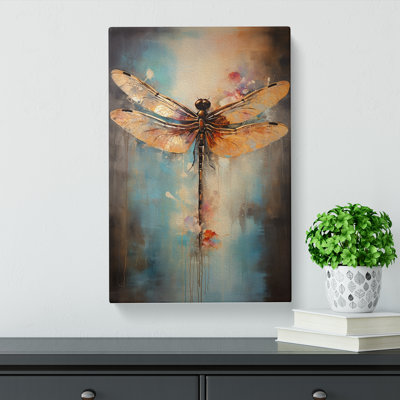 Dragonfly Gestural Art No.2 - Wrapped Canvas