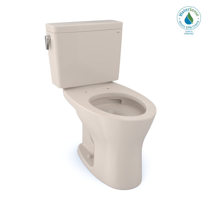 Drake® Dual-Flush Elongated Two-Piece Toilet, Sedona Beige, 12"