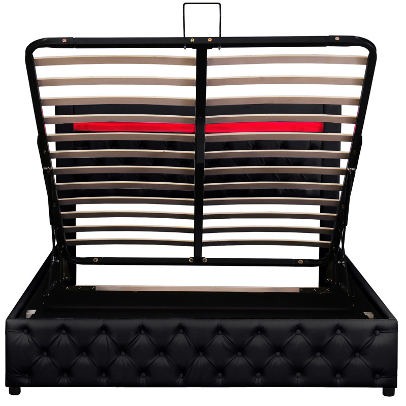 Breeyanna Upholstered Storage Bed, Double (4'6), Black