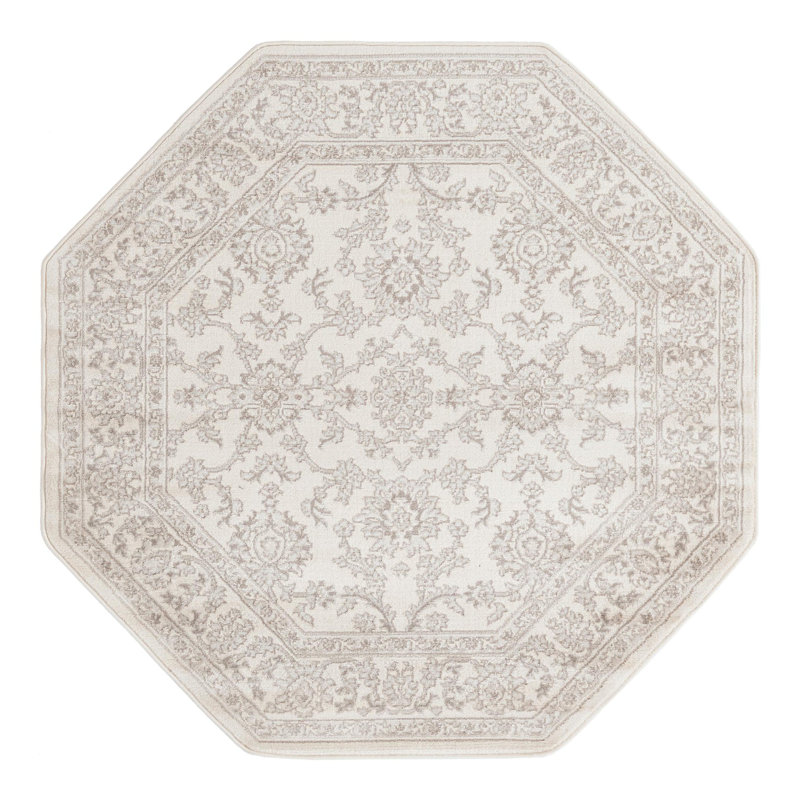 Floral Area Rug, Octagon 160cm