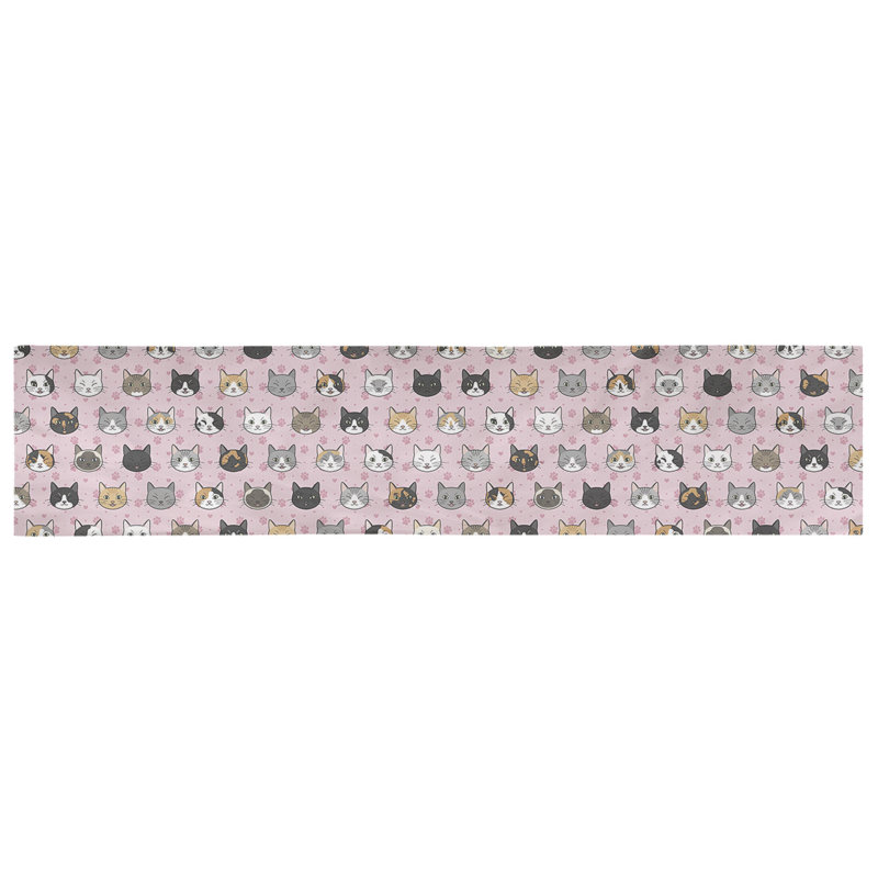 Chemin de table géométrique avicia, 90 po x 16 po, Rose, Polyester