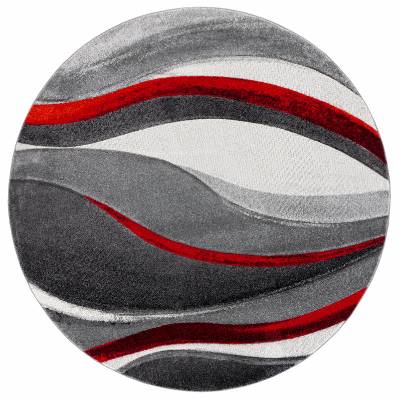 Vilica Performance Abstract Rug, Round 5'3"