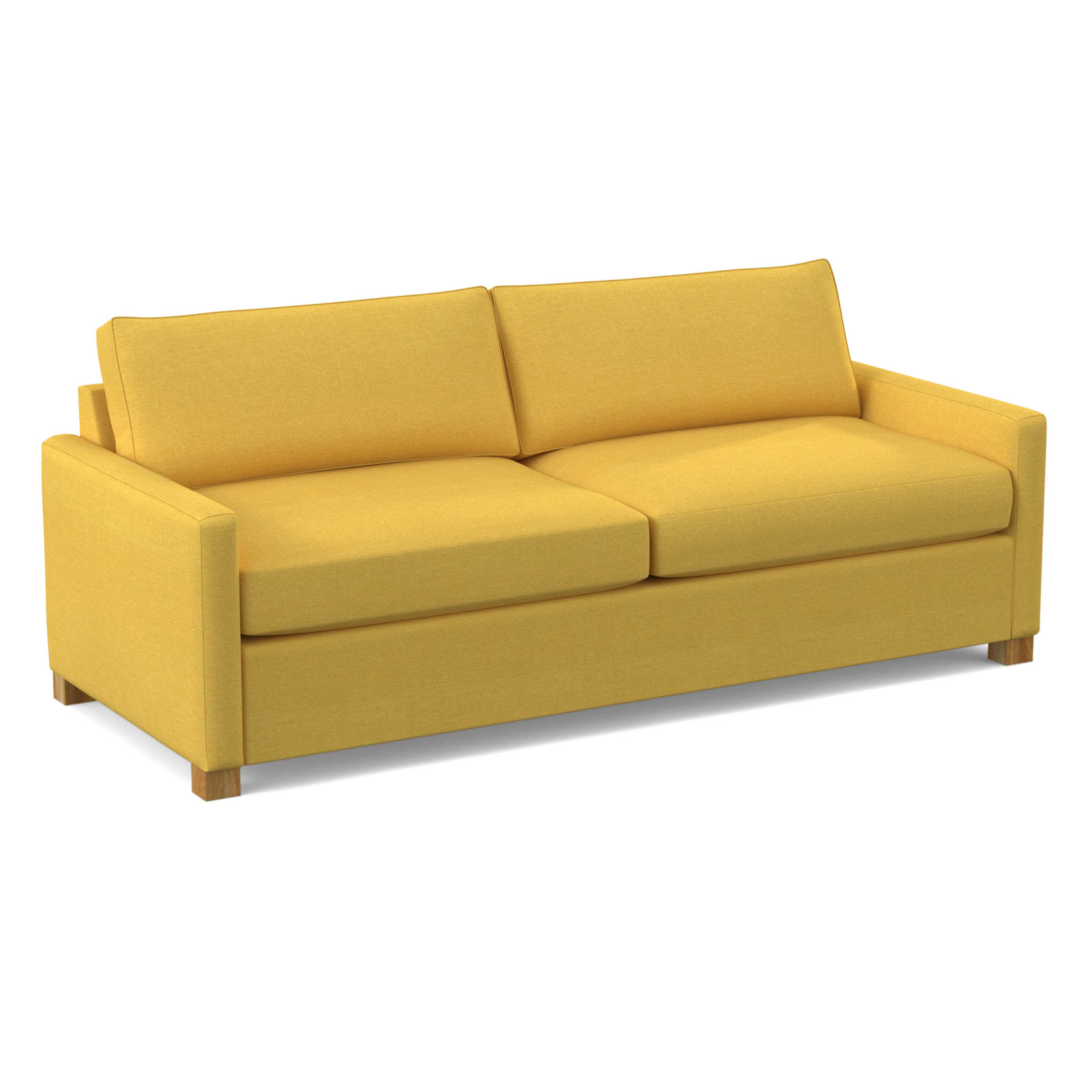 Louisa 87'' Square Arm Sofa Bed, Antic Mimosa Performance Twill