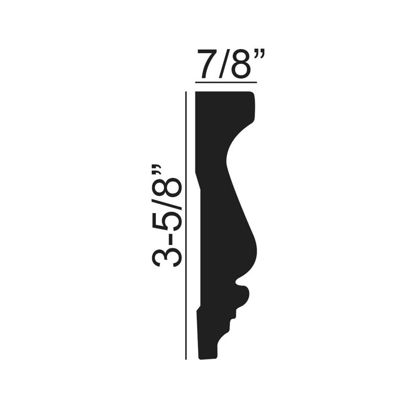 7/8 in x 3-5/8 in x 96 in Ribbon Rope Polyurethane Panel Moulding Pro Pack 48 LF