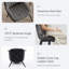 47.5cm H Upholstered Metal Upholstered Back Side Chair-731502346