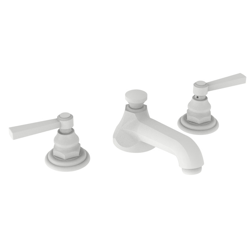 Astor Widespread Bathroom Faucet with Drain Assembly, Matte White