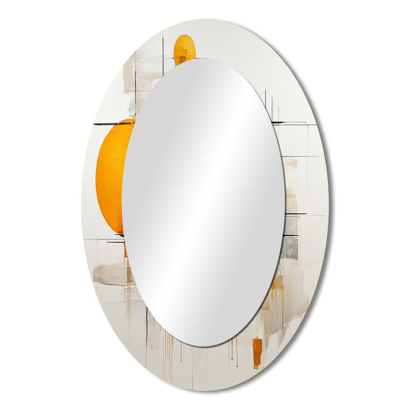 Poetry Of Possiblities Vintage Watercolor II - Gold Oval Wall Mirror Decor, 36" x 24"
