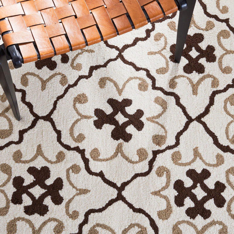 Rodrigez Hand Hooked Performance Geometric Rug, Rectangle 8' x 10'