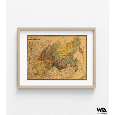 Carte éthnographique de la Russie asiatique 1870 par cartes anciennes, carte du Continent asiatique, décor asiatique antique, agence de voyage, cadeau de géographie