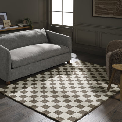 Finnigan Handtufted Wool Geometric Tan Area Rug