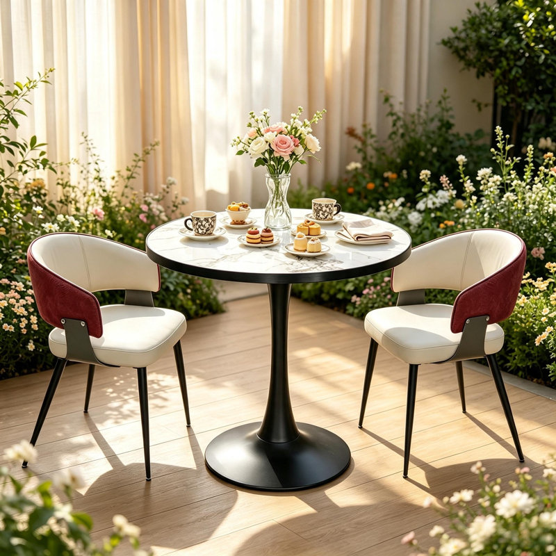 Dining Set, Red, White