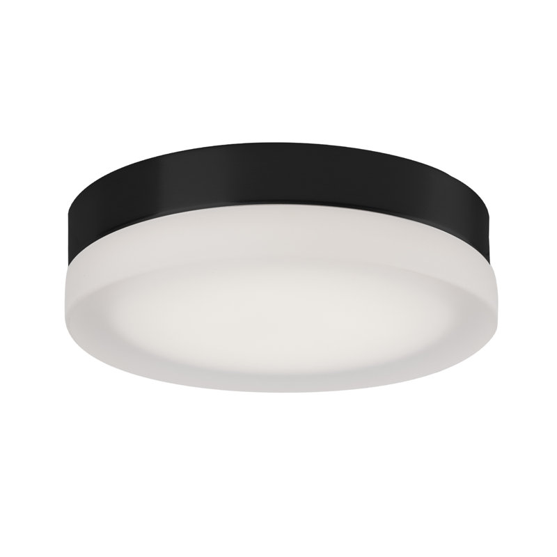 Bedford Glass LED Flush Mount, Black/Frosted
