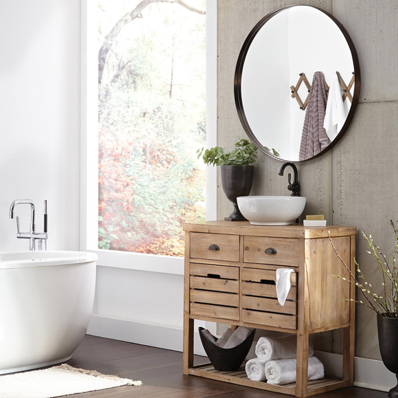 Lansing Stainless Steel Mirror, Brushed Brass