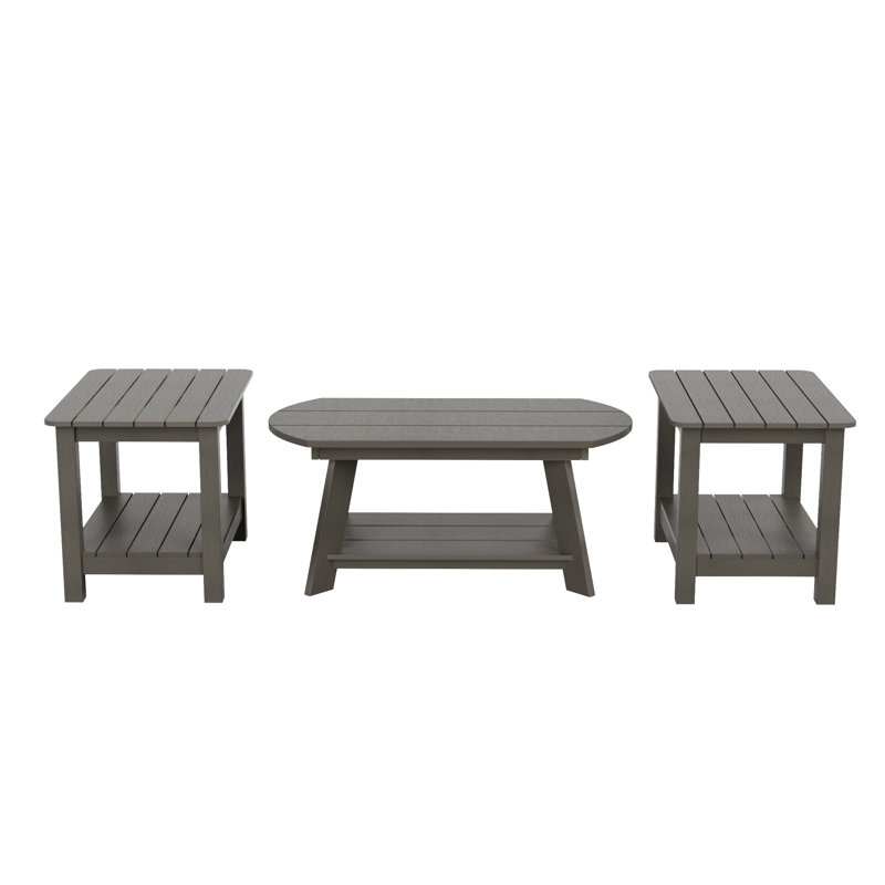 Arrlo Outdoor Side Table , in. W in. D, Charcoal Gray