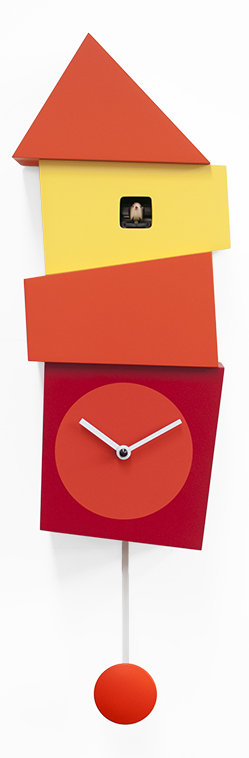 Hillsg Wood Wall Clock, Orange / Red