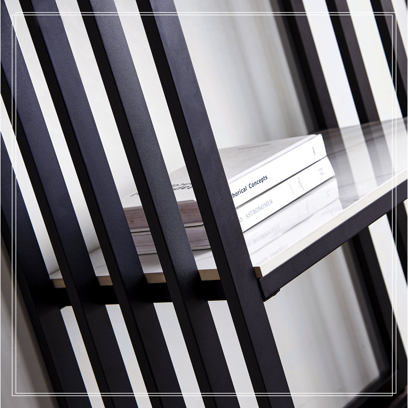 Modern Console Table with Metal Frame, Black