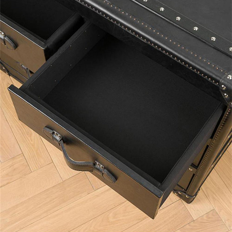 Commode d'appoint vintage en similicuir